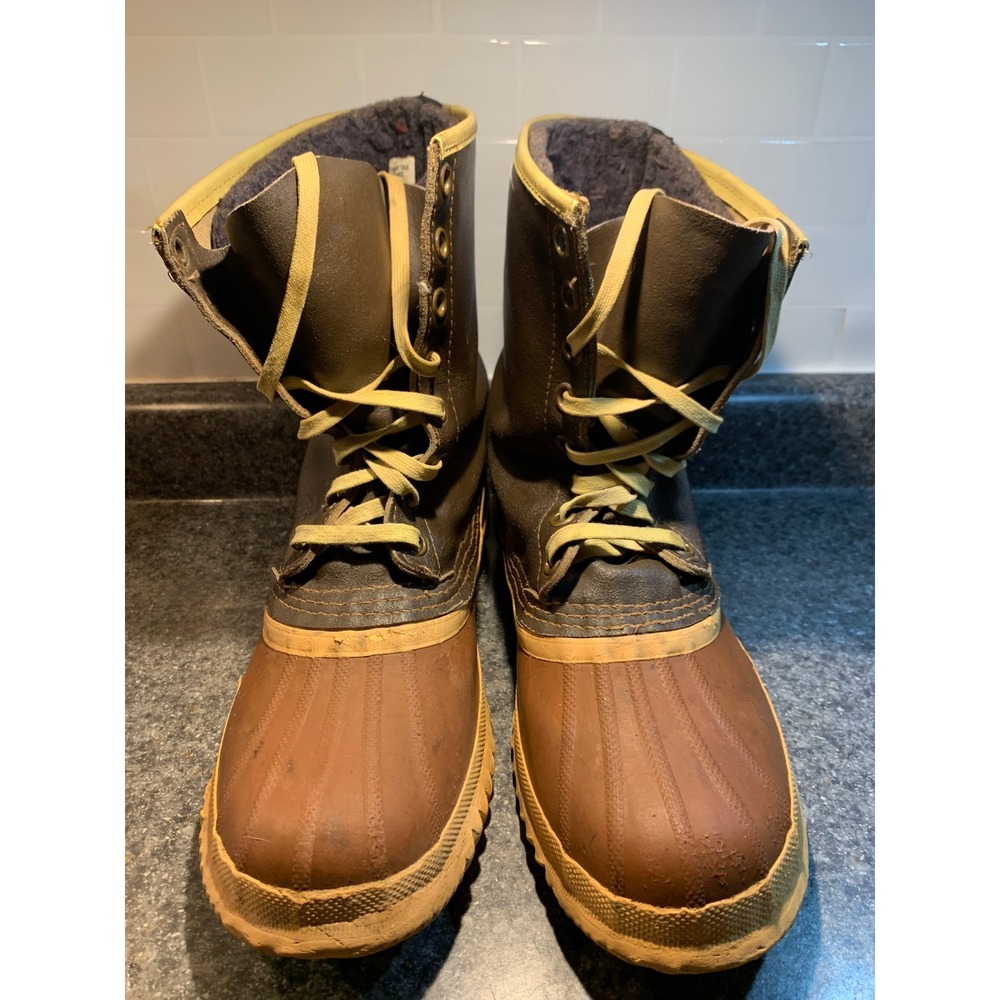 Sorel Arctic Snow Boots 10 Vintage Brown Leather Rubber Duck Boots Canada Retro